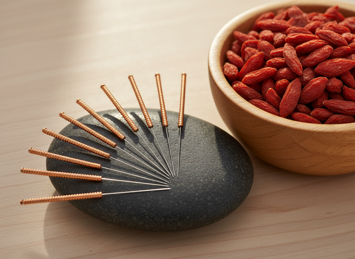 Acupuncture needles and herbs